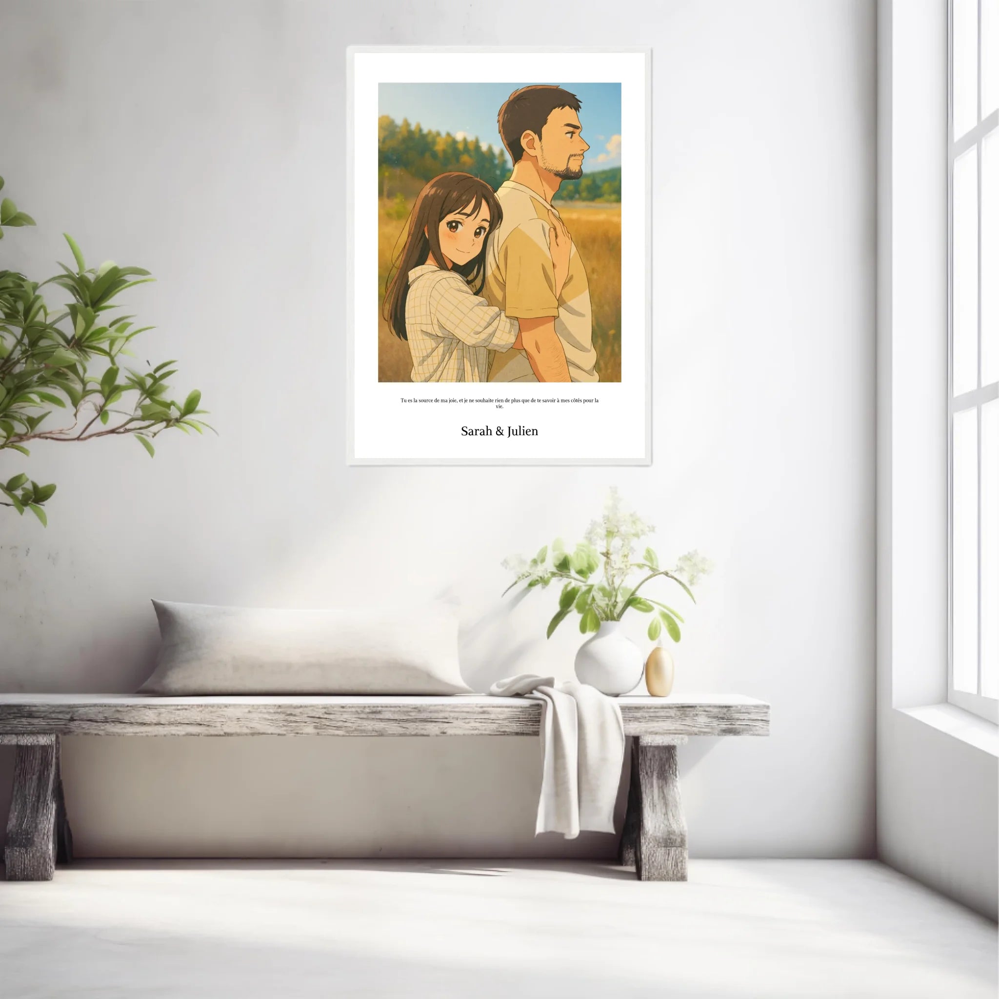 Affiche Personnalisée Style Dessin Animé Couple