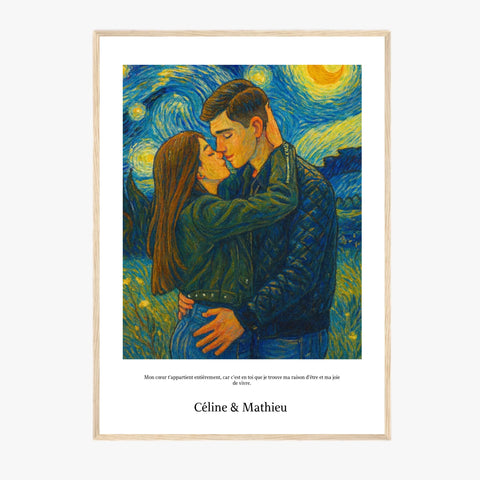 Affiche Personnalisée Style Van Gogh Couple