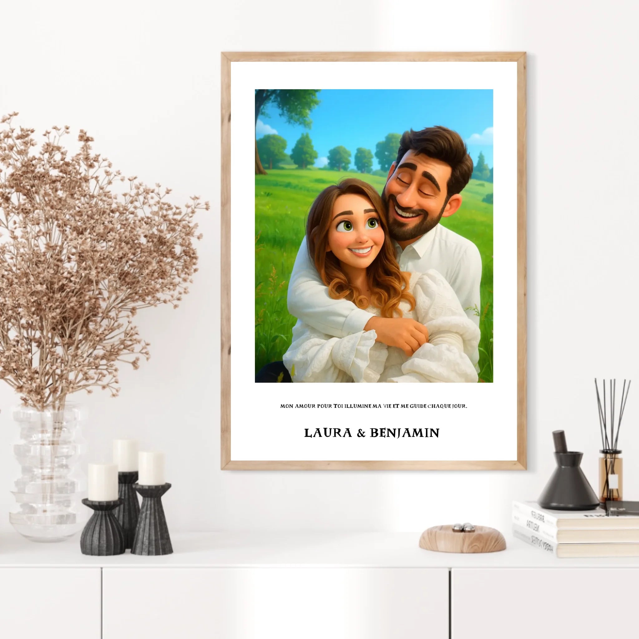 Affiche Personnalisée Style Pixar Couple