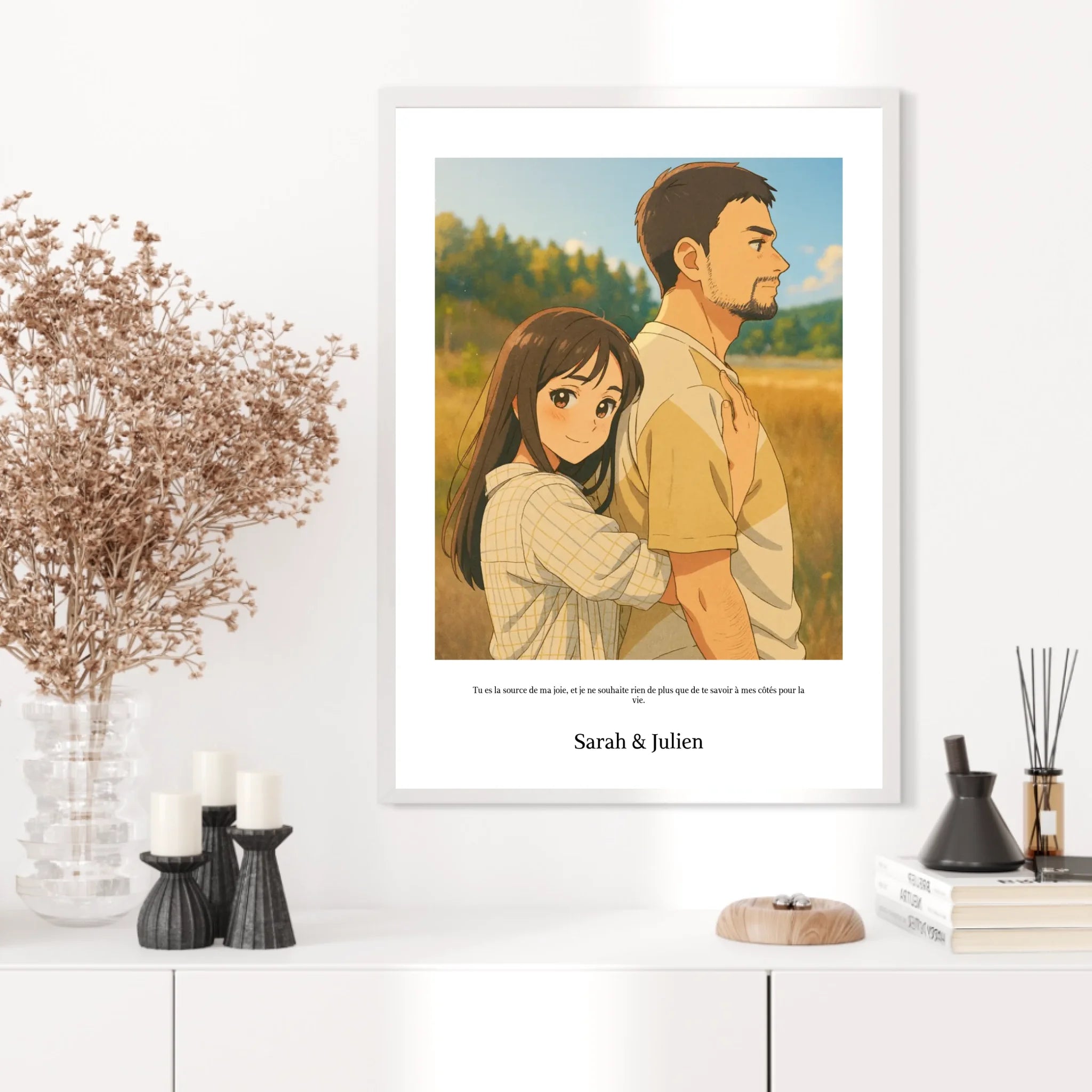 Affiche Personnalisée Style Dessin Animé Couple