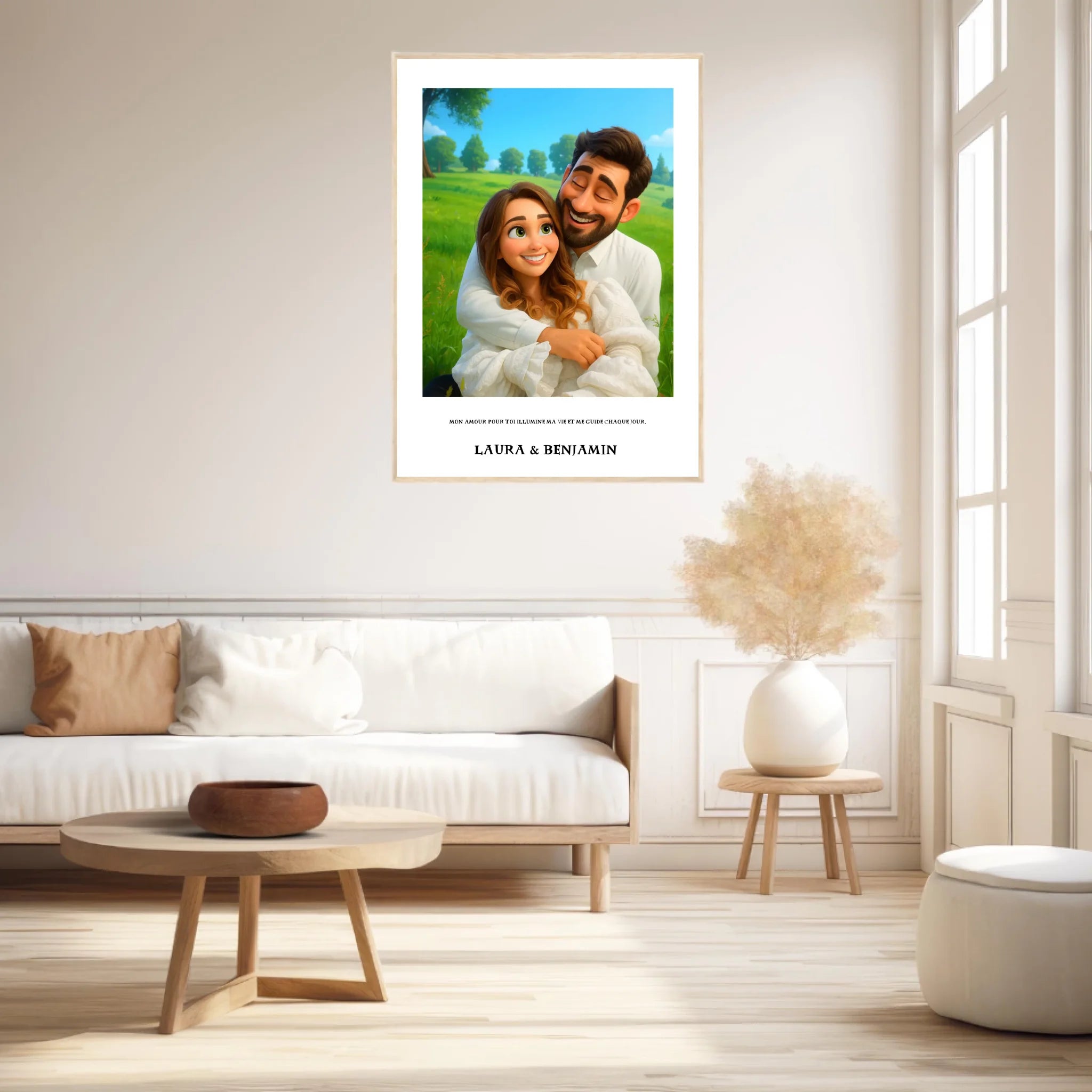 Affiche Personnalisée Style Pixar Couple