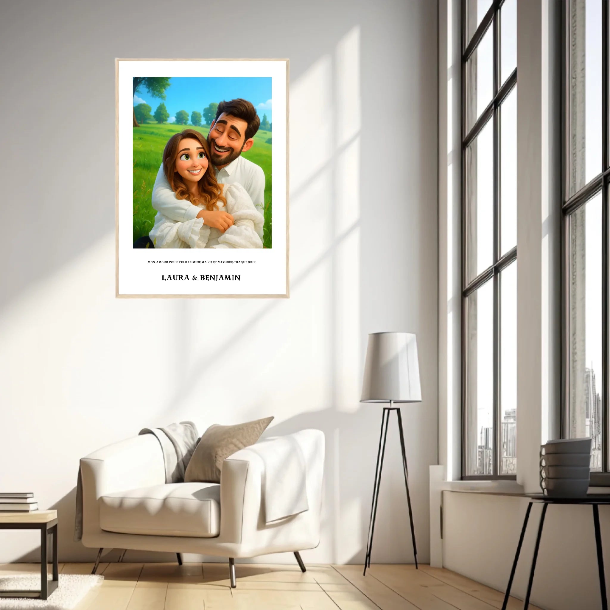 Affiche Personnalisée Style Pixar Couple