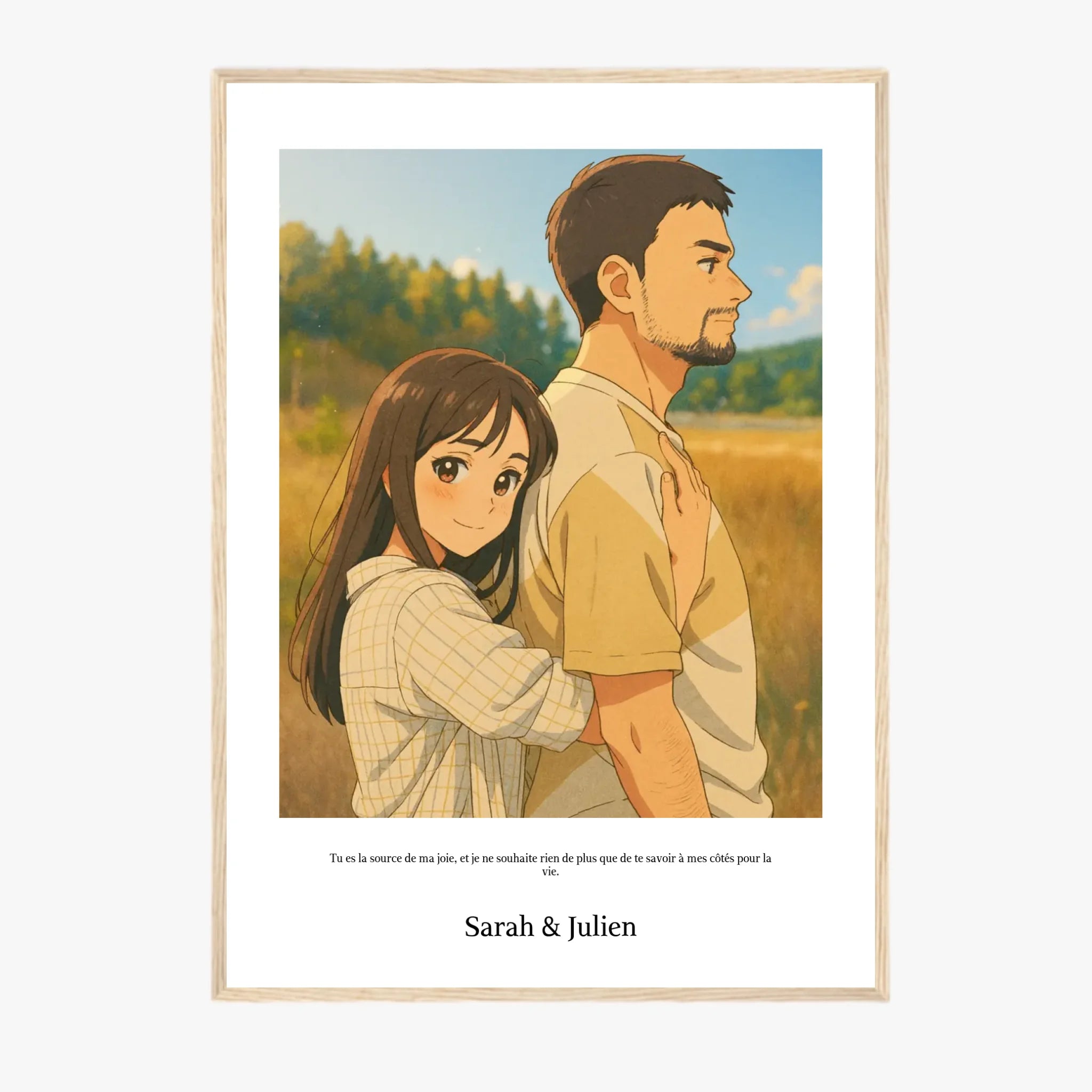 Affiche Personnalisée Style Dessin Animé Couple