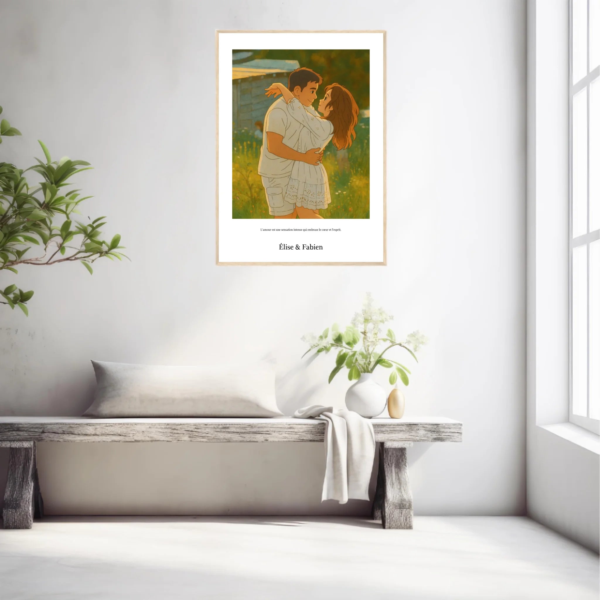 Affiche Personnalisée Style Ghibli Couple