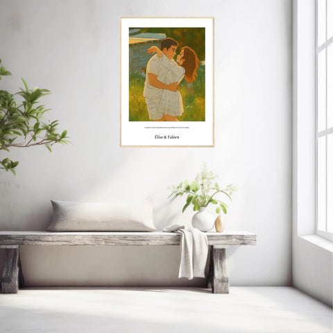 Affiche Personnalisée Style Ghibli Couple