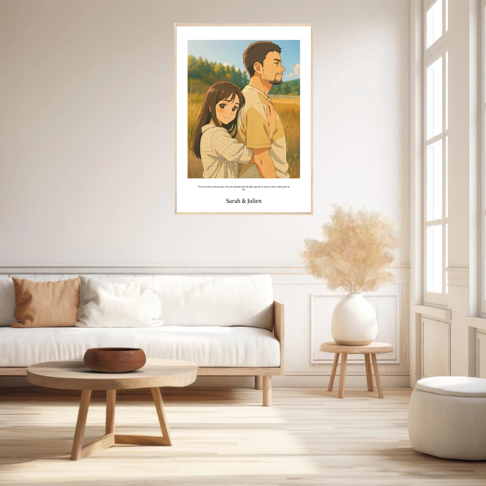 Affiche Personnalisée Style Dessin Animé Couple