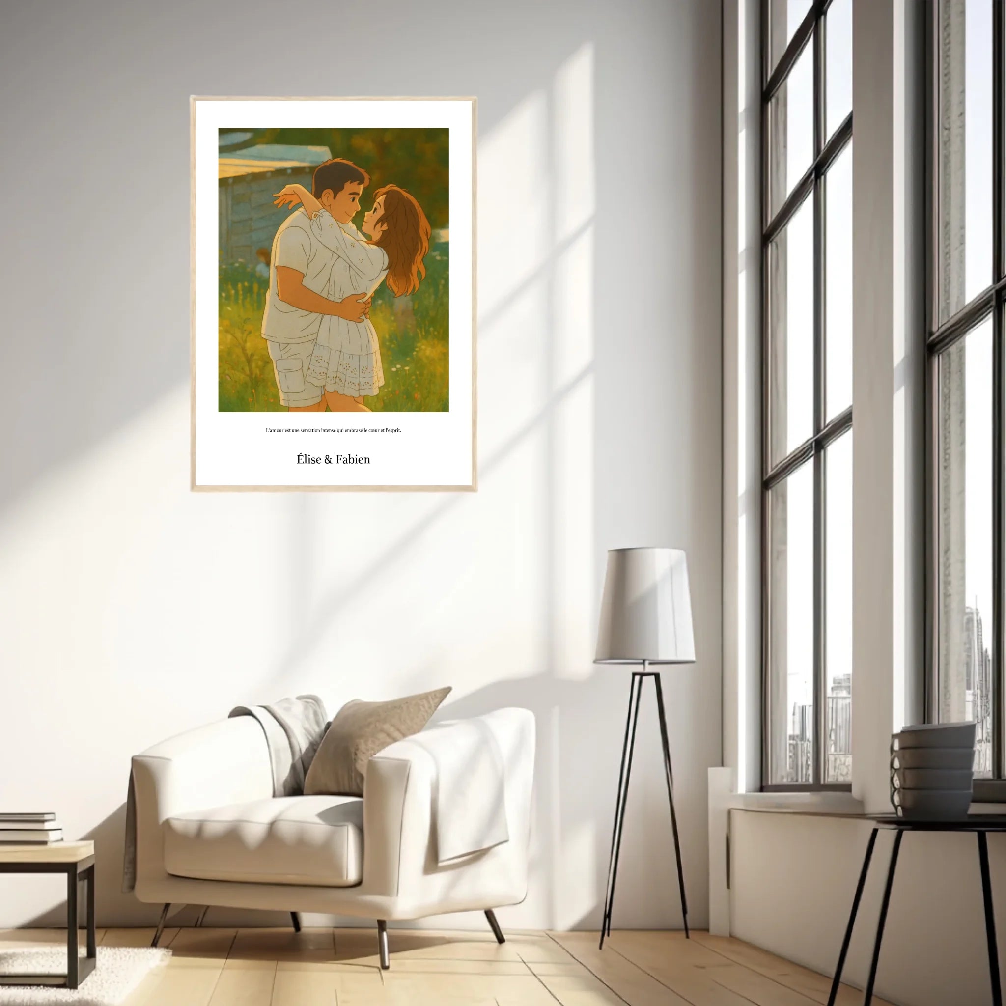 Affiche Personnalisée Style Ghibli Couple