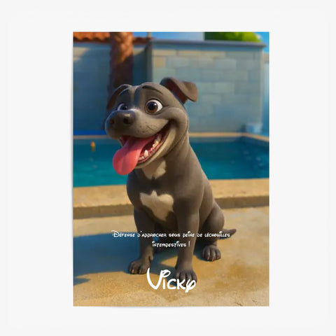 Affiche Personnalisée Animaux Style Pixar