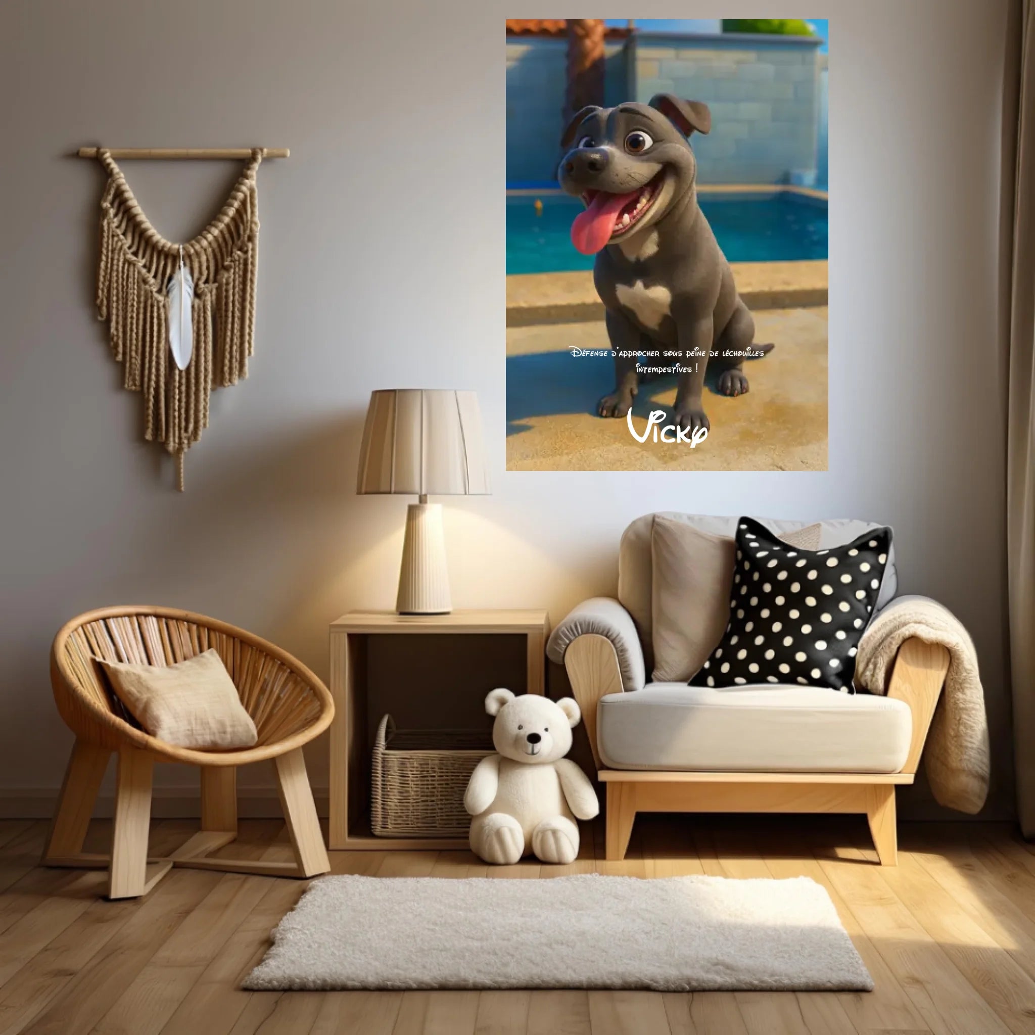 Affiche Personnalisée Animaux Style Pixar