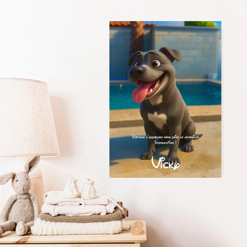 Affiche Personnalisée Animaux Style Pixar