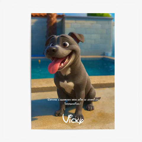 Affiche Personnalisée Animaux Style Pixar