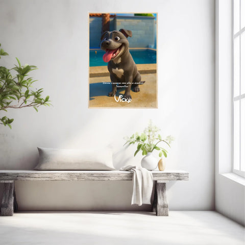 Affiche Personnalisée Animaux Style Pixar