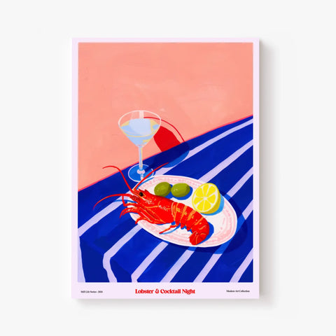 Affiche Et Tableau Cuisine Lobster And Cocktail Night