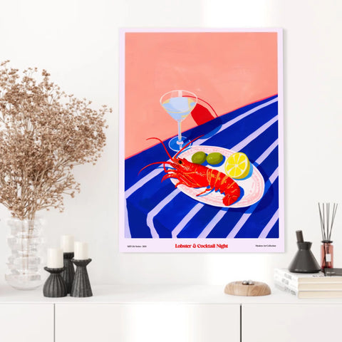 Affiche Et Tableau Cuisine Lobster And Cocktail Night