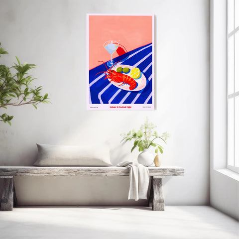 Affiche Et Tableau Cuisine Lobster And Cocktail Night
