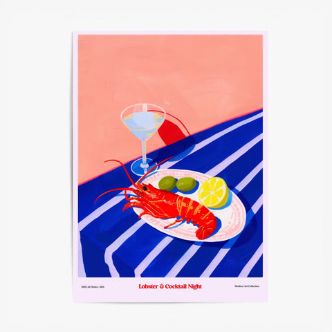 Affiche Et Tableau Cuisine Lobster And Cocktail Night