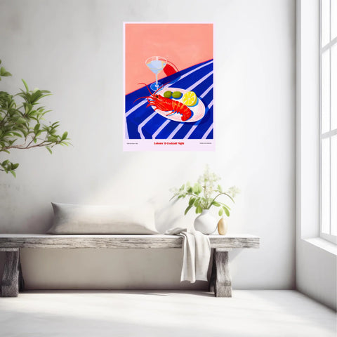 Affiche Et Tableau Cuisine Lobster And Cocktail Night