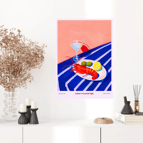 Affiche Et Tableau Cuisine Lobster And Cocktail Night