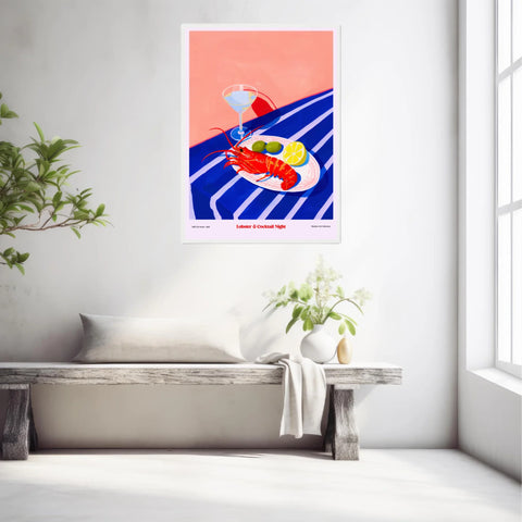 Affiche Et Tableau Cuisine Lobster And Cocktail Night