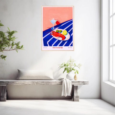 Affiche Et Tableau Cuisine Lobster And Cocktail Night