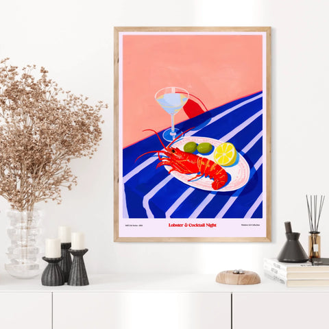 Affiche Et Tableau Cuisine Lobster And Cocktail Night