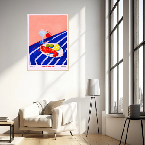 Affiche Et Tableau Cuisine Lobster And Cocktail Night