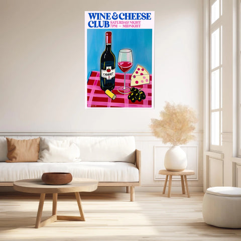 Affiche Et Tableau Cuisine Wine And Cheese Club