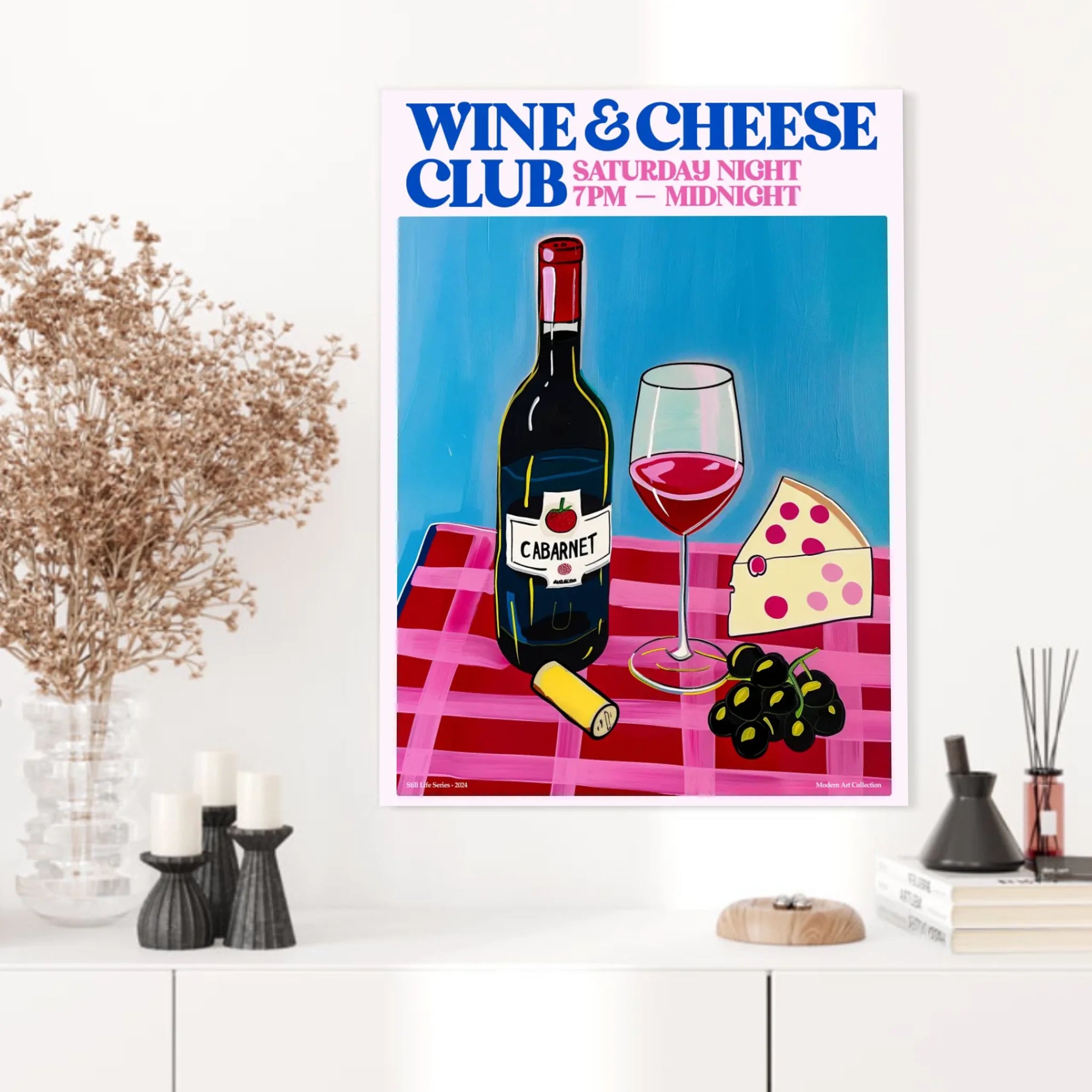 Affiche Et Tableau Cuisine Wine And Cheese Club
