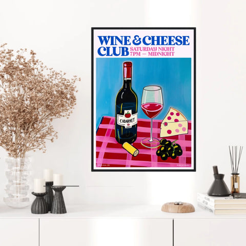 Affiche Et Tableau Cuisine Wine And Cheese Club
