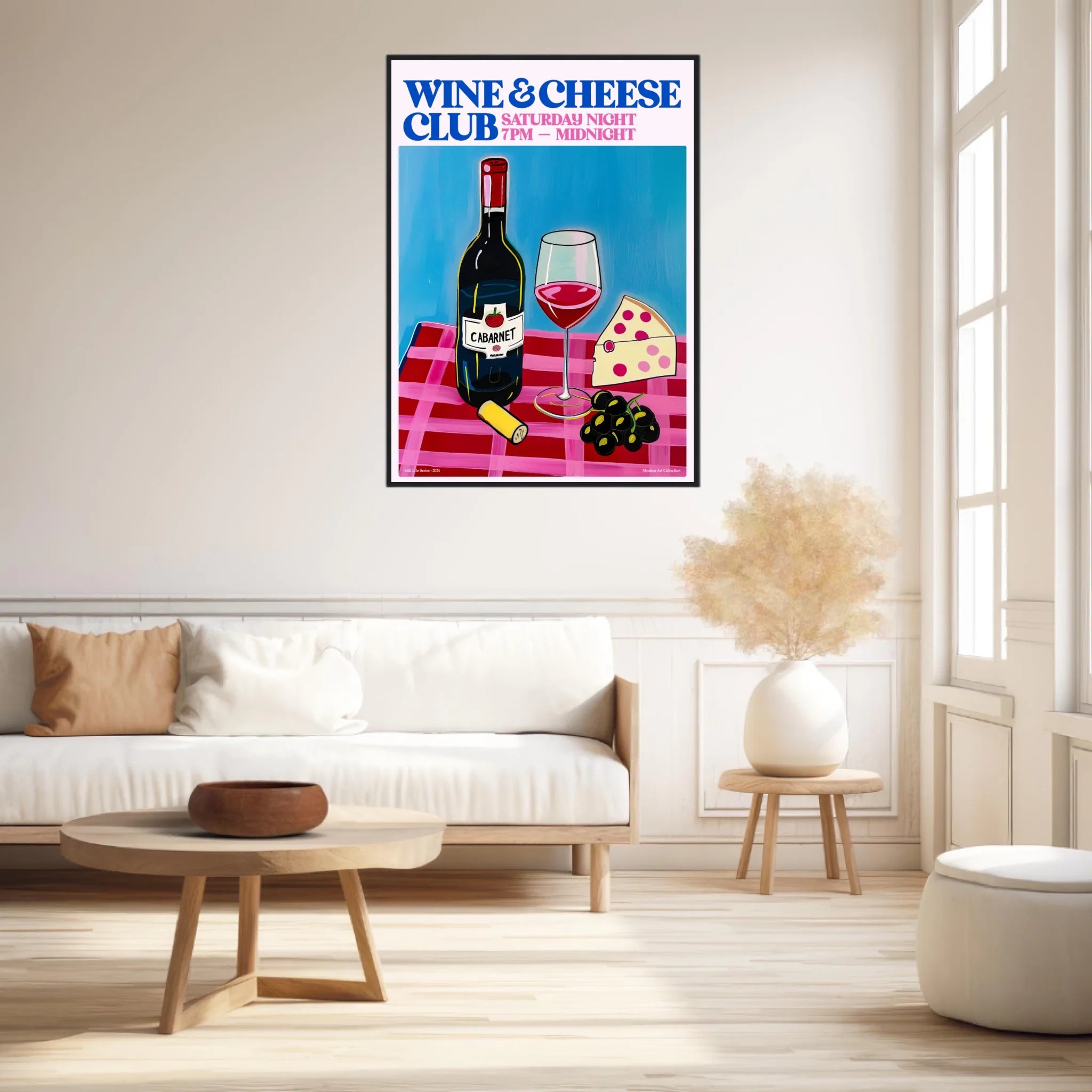 Affiche Et Tableau Cuisine Wine And Cheese Club
