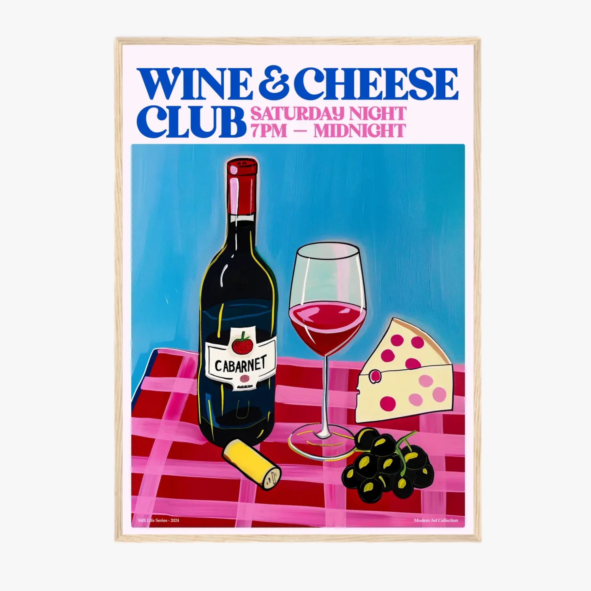 Affiche Et Tableau Cuisine Wine And Cheese Club