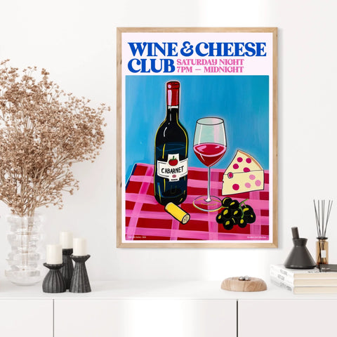 Affiche Et Tableau Cuisine Wine And Cheese Club