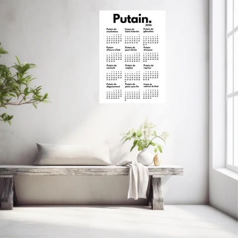 Affiche Personnalisée Calendrier Putain 2026