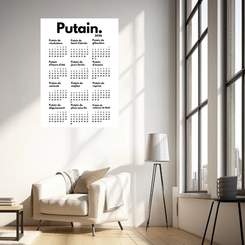 Affiche Personnalisée Calendrier Putain 2026