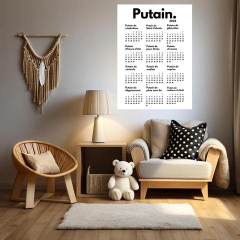 Affiche Personnalisée Calendrier Putain 2026