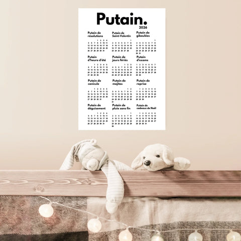 Affiche Personnalisée Calendrier Putain 2026
