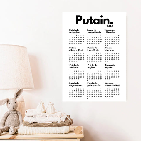 Affiche Personnalisée Calendrier Putain 2026
