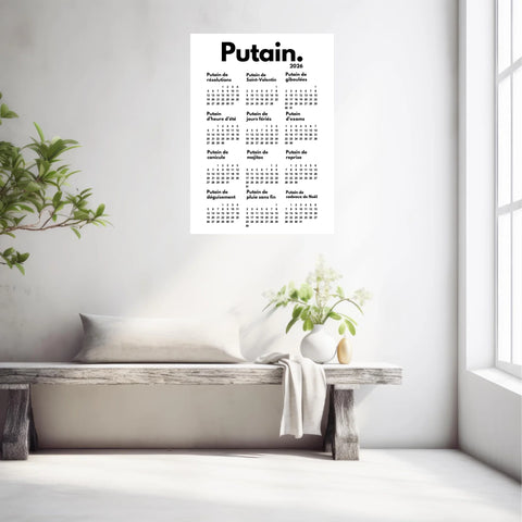 Affiche Personnalisée Calendrier Putain 2026