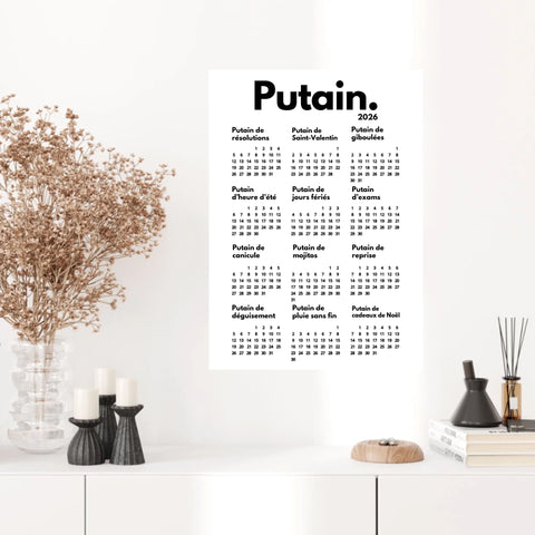 Affiche Personnalisée Calendrier Putain 2026