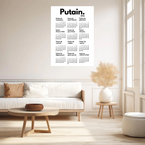 Affiche Personnalisée Calendrier Putain 2026