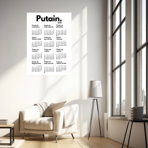 Affiche Personnalisée Calendrier Putain 2026