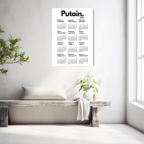 Affiche Personnalisée Calendrier Putain 2026