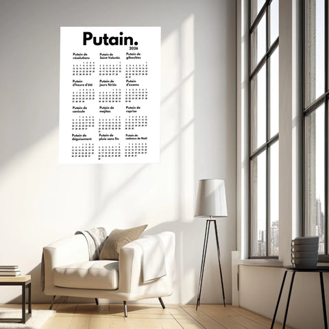 Affiche Personnalisée Calendrier Putain 2026