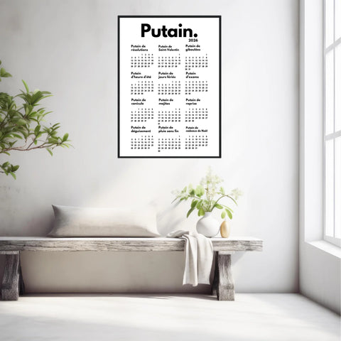 Affiche Personnalisée Calendrier Putain 2026