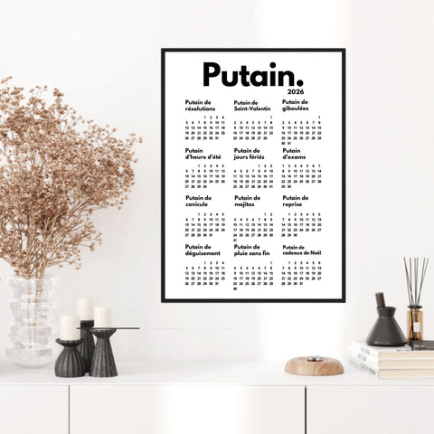 Affiche Personnalisée Calendrier Putain 2026