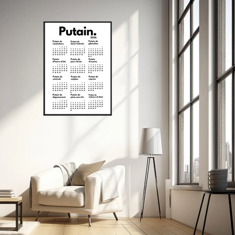 Affiche Personnalisée Calendrier Putain 2026