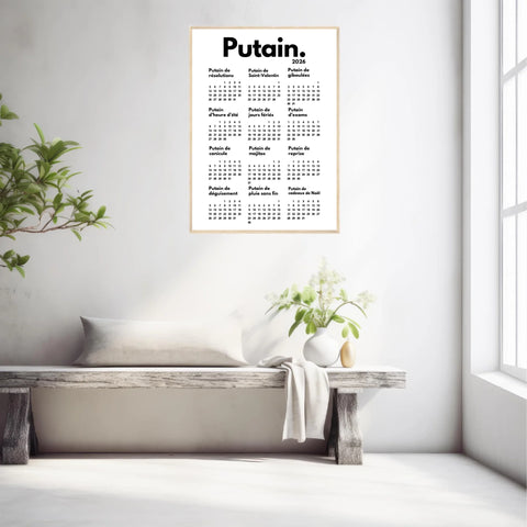 Affiche Personnalisée Calendrier Putain 2026