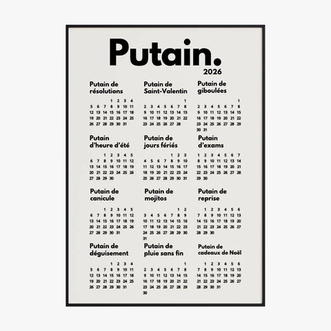 Affiche Personnalisée Calendrier Putain 2026