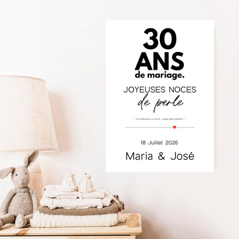 Affiche Personnalisée Noces De Perle