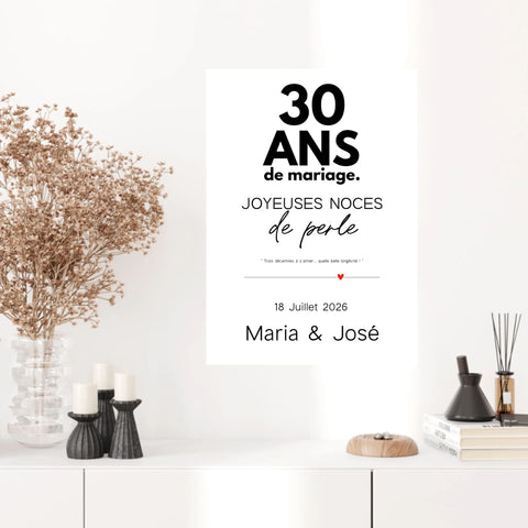 Affiche Personnalisée Noces De Perle